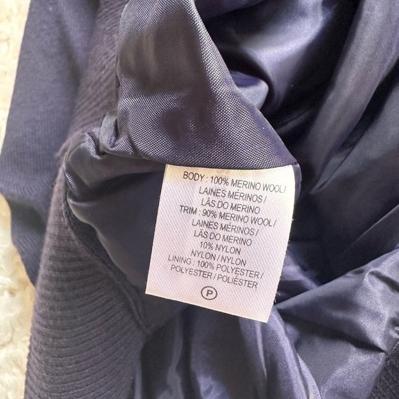 Fairway & Greene Abbey merino wool windsweater zip up turtleneck navy sweater - Picture 8 of 8